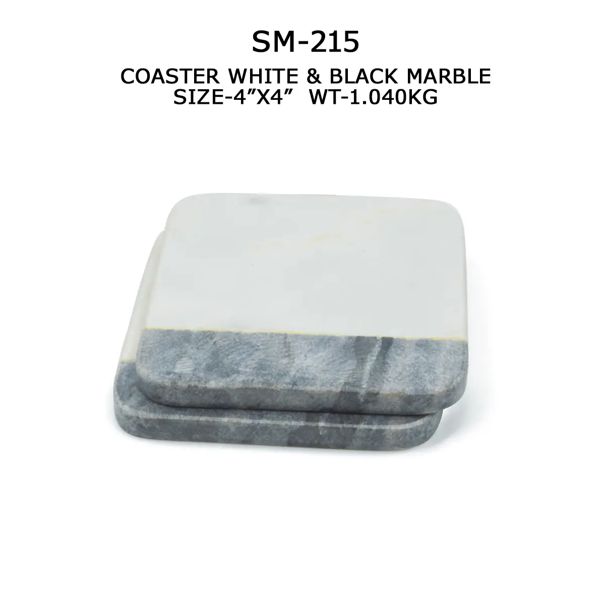 COASTER WHITE AND BLACK MARBLE